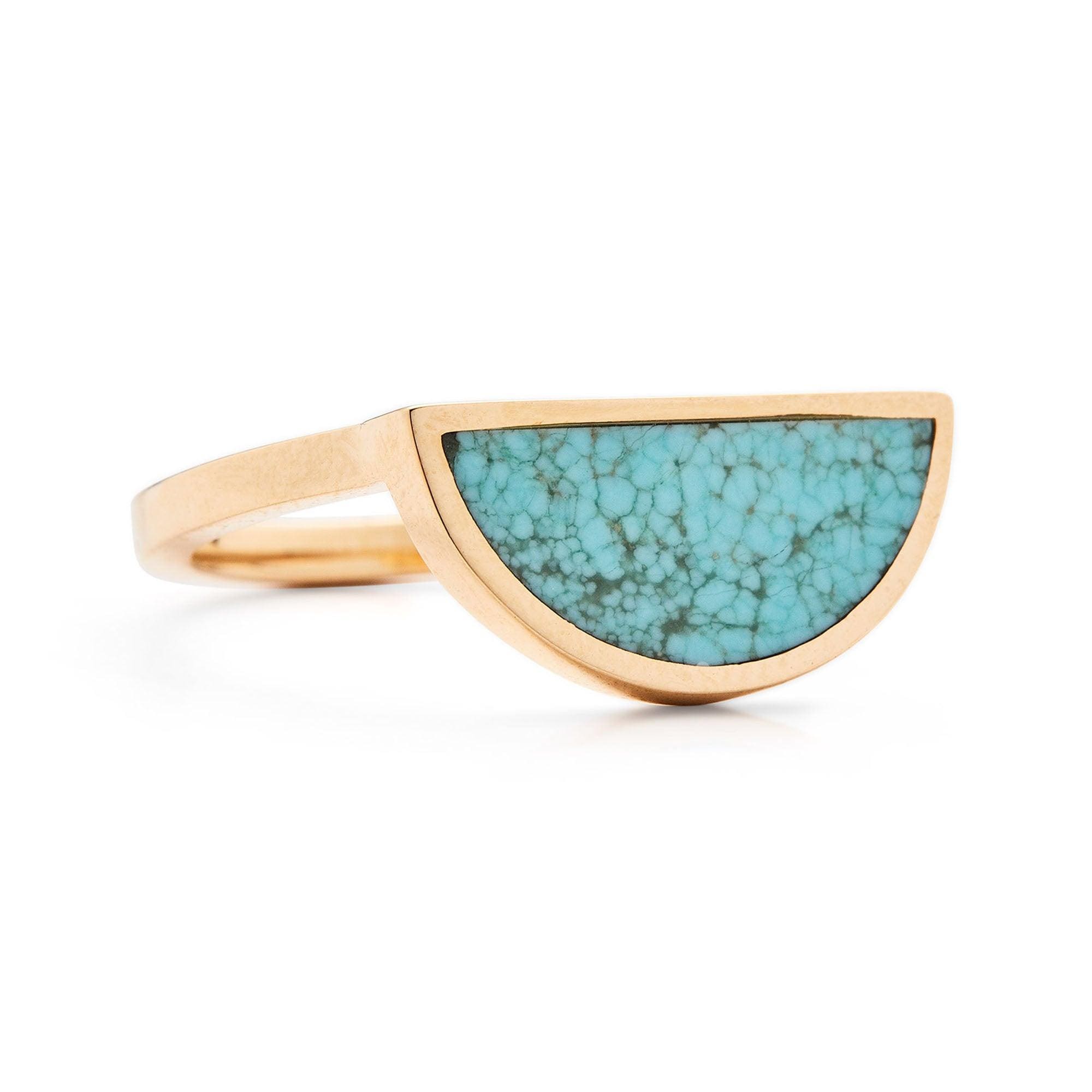 Casual Seance – wholesale Solitairering – En halv ring/ Nummer 8 Turkos4