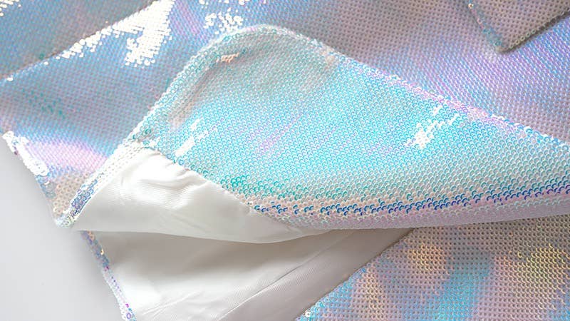 Productseeker - Wholesale Top & Short Set (NOT Loungewear) - Women's - SET051（3） Rainbow Sequin Set: Blazer & Shorts Duo13