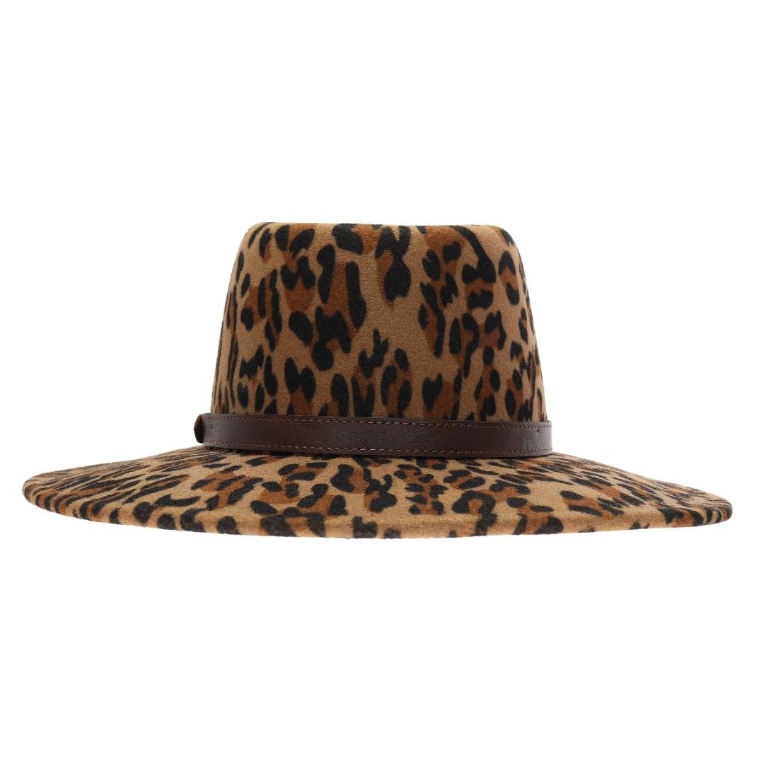 Leopard Vegan Fabric C.C Panama Hat WF6 for wholesale on Faire3