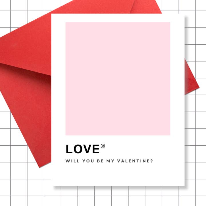 Pantone geïnspireerde Valentijnsdag wenskaart voor wholesale door Motel Paper Los Angeles