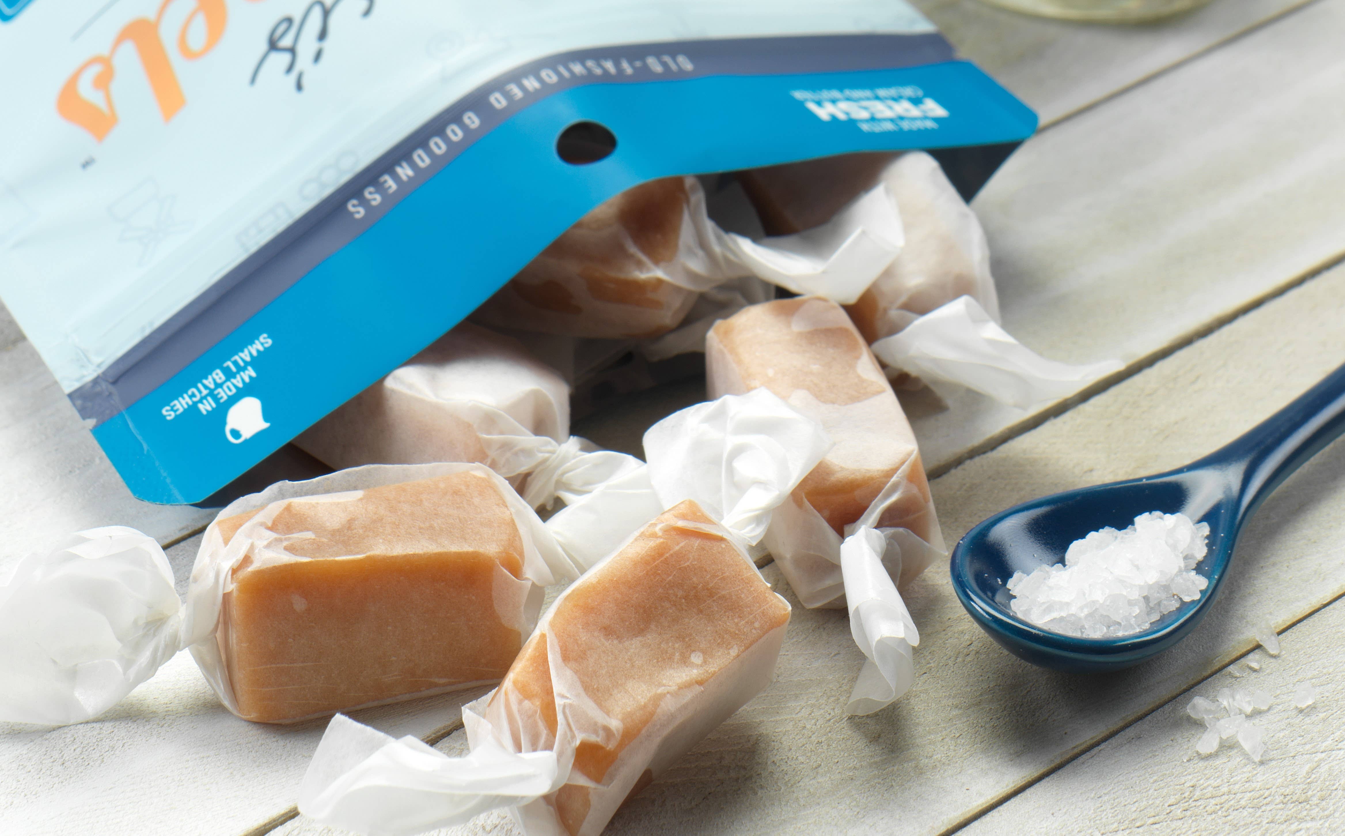 Cassi's Caramels - Wholesale Caramel - 4 oz Cassi’s Sea Salt Caramels1