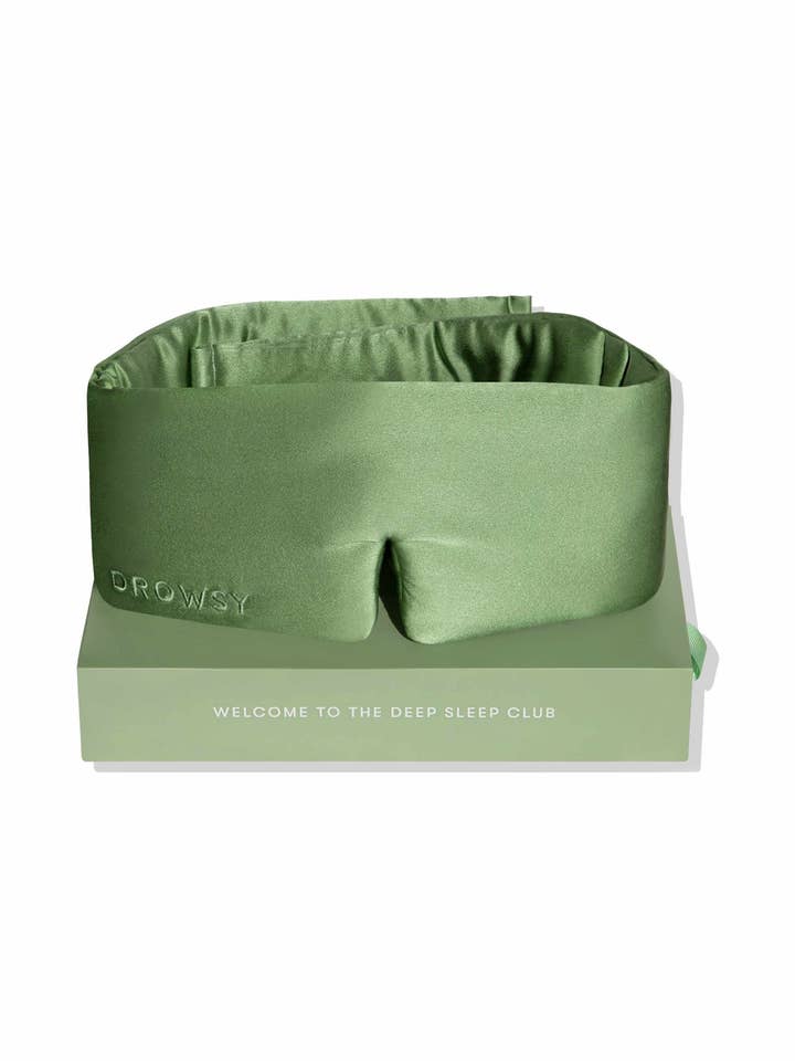 Pistachio Green Silk Sleep Mask for wholesale by DROWSY UK