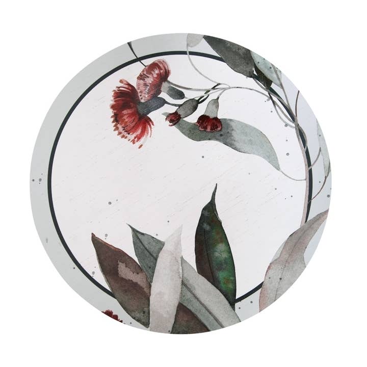 Napperon rond Princess Eucalyptus pour la vente par The Lino