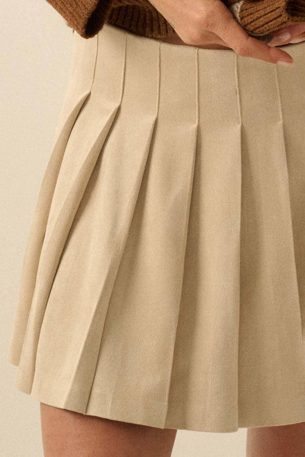 Promesa USA - Wholesale Skirt - Women's - Faux Suede Pleated Mini Skirt4