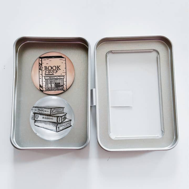 So Thoughtful Gifts - Wholesale Magneet - Boekwinkel Blikset met glazen magneet 3