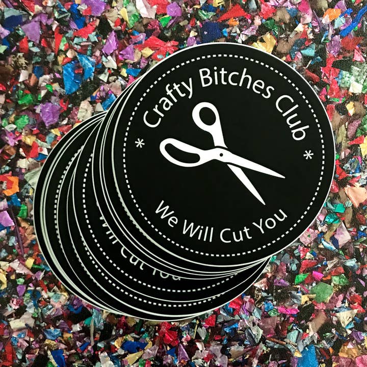 Crafty Bitches Club Vinyl Sticker for wholesale by Art School Dropout