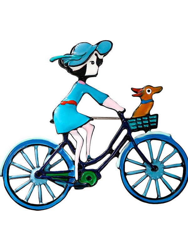 Spilla in Lega Ragazza in Bicicletta PA4880 per la vendita all'ingrosso da parte di Ole