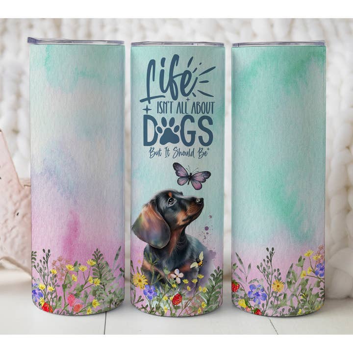 Dogs Tumbler, Dachshund Pet Tumbler, 20 oz Skinny Tumbler for wholesale by Dm Crafting