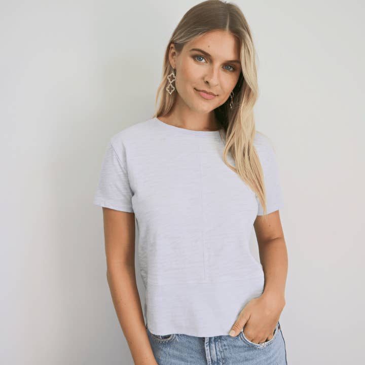 erin gray - Wholesale T-Shirt - Women's - Celia Perfect Length Tee in Arctic Blue - Short Sleeve