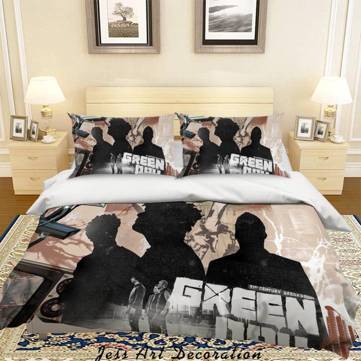3D Rock Band Green Day Quilt Cover Set Bedding Set Pillowcases 53 for wholesale by Jess Art Decoration