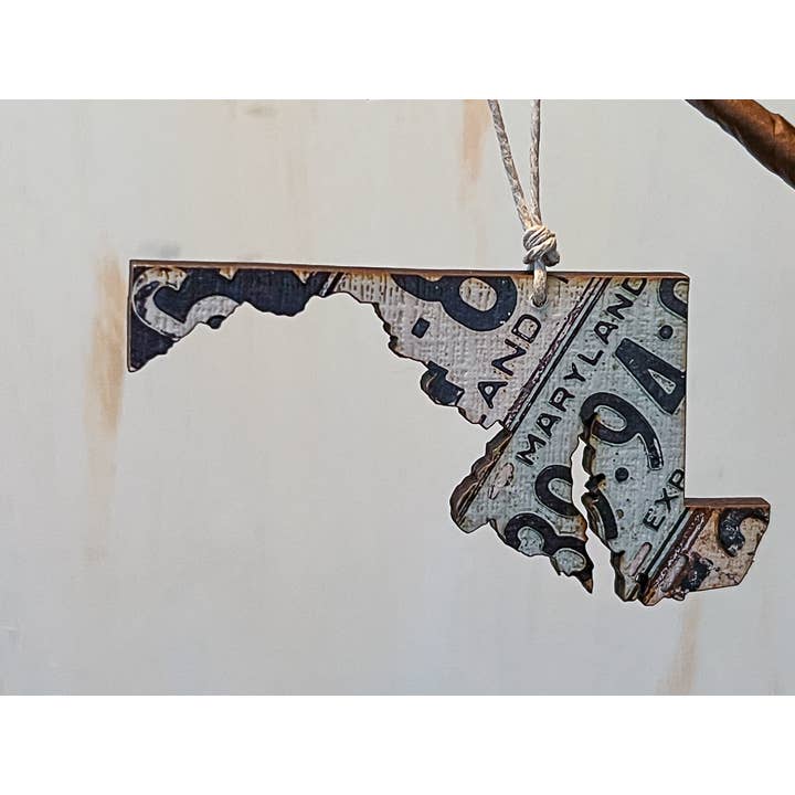Juniper & Spruce - Wholesale Ornament - Maryland Vintage License Plate Ornament Magnet2