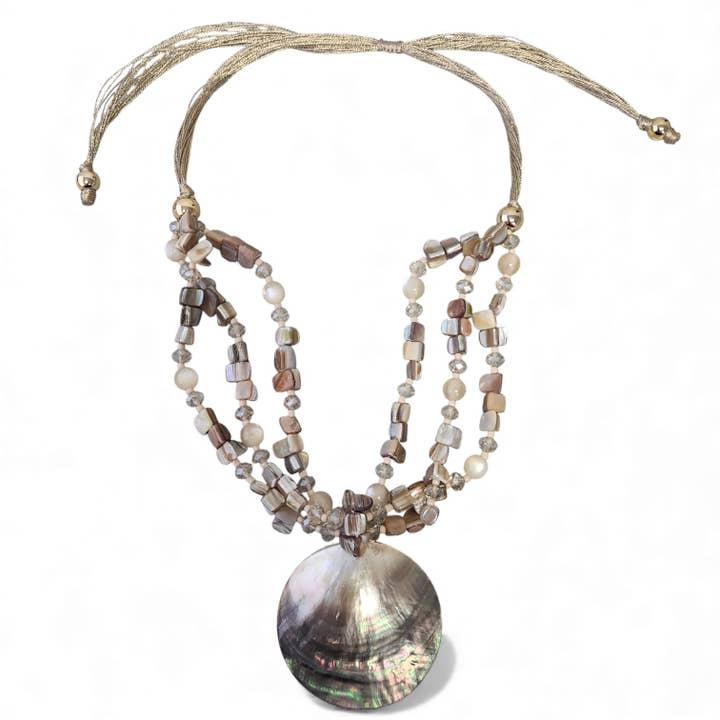 Seashell Necklace | Coastal | Beach | Summer | Abalone | Sea for wholesale by Bijoux Envie Statement Jewelry