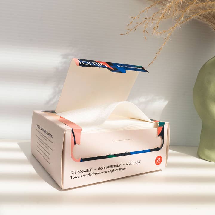 Fomin - Wholesale Face & Body Wipes - Eco-Clean Disposable Face Towels - 25 Count2