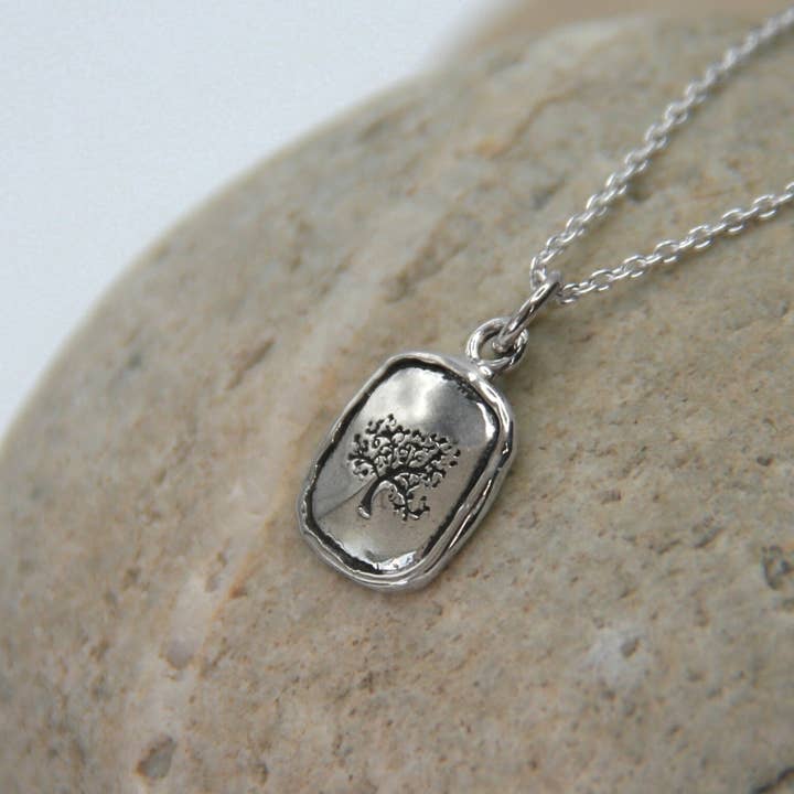 Heart and Lotus Sterling Silver Jewelry - Wholesale Pendant/Charm Necklace - Tree of Life Necklace in Sterling Silver - Strength1