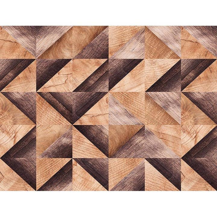 Testiera in vinile con triangoli in legno marrone per la vendita all'ingrosso da parte di Pinted