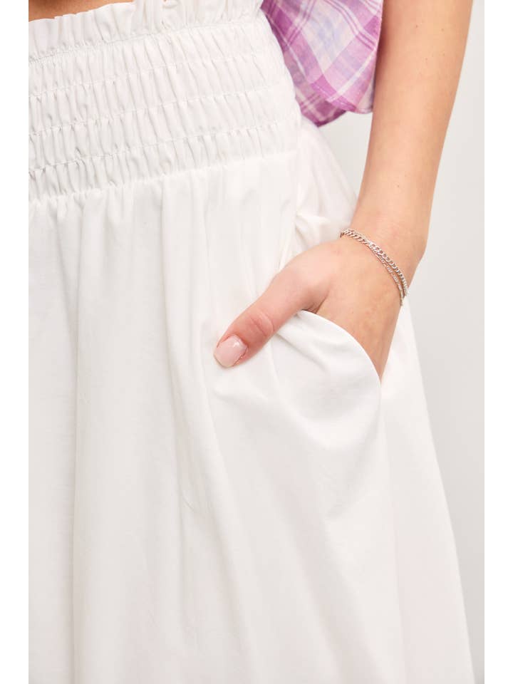 Mustard Seed - Wholesale Skirt - Women's - SMOCKED WAIST BUBBLE HEM SKIRT