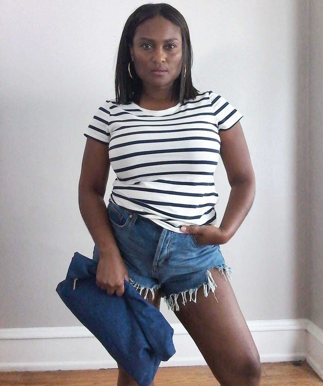 NKHenry - Wholesale Clutch Bag - Women's - Large Minimalist Denim Clutch Bag3