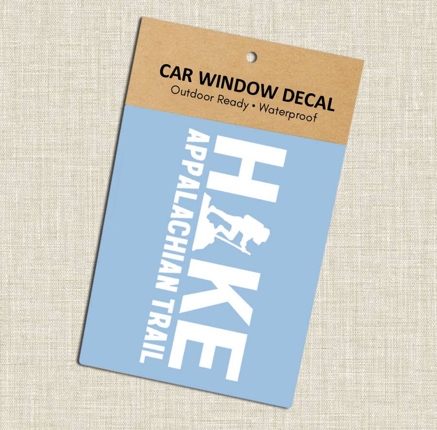 Coastal Creators of Connecticut - Wholesale Wall Decal/Stickers - Hike Appalachian Trail White Car Window Decal (Packaged)1