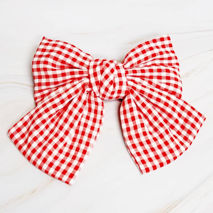 Ellison+Young - Wholesale Hair Clip - Women's - Gingham Bow Pretty Bow Hair Clip