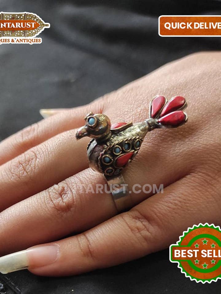 Antique Bird Ring, Cute Bird Jewelry for wholesale by vintarust