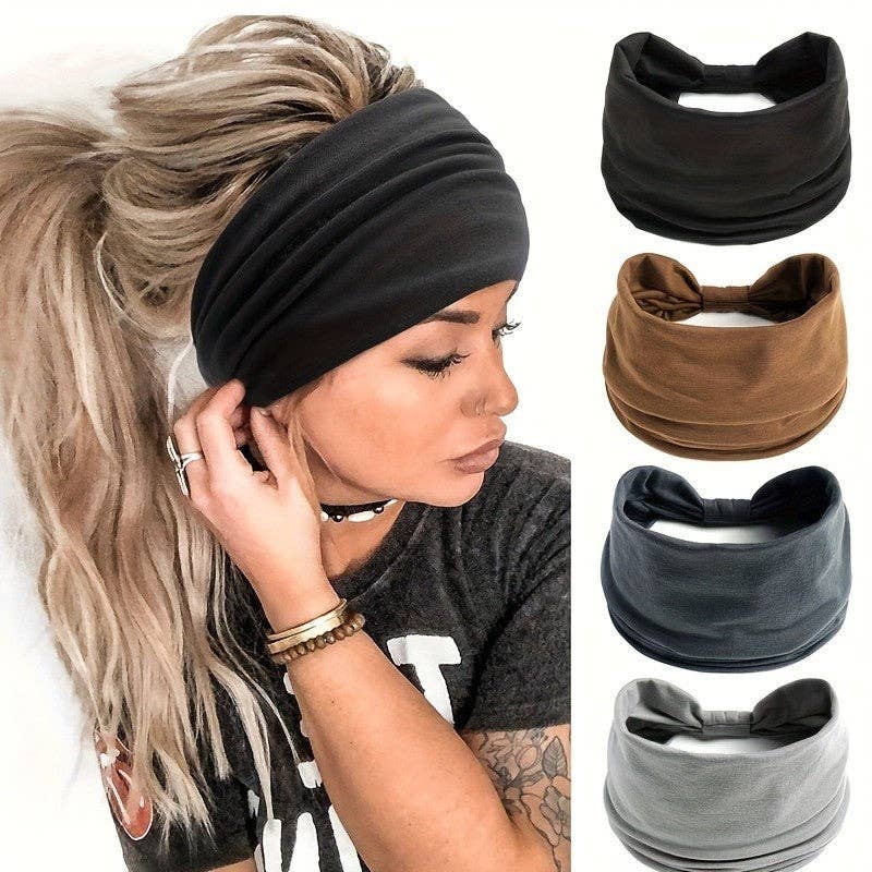 ShieldChic – Großhandel Fashion-Stirnband – Damen – Elastisches Stirnband mit einfarbigem Knoten4