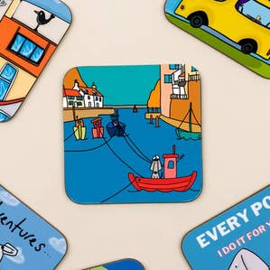 The Bay, Staithes coaster for wholesale by Sarah Westwood