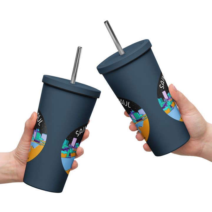 Isolierter Becher mit Strohhalm St. Paul für den Großhandel von Artifacts of Joy