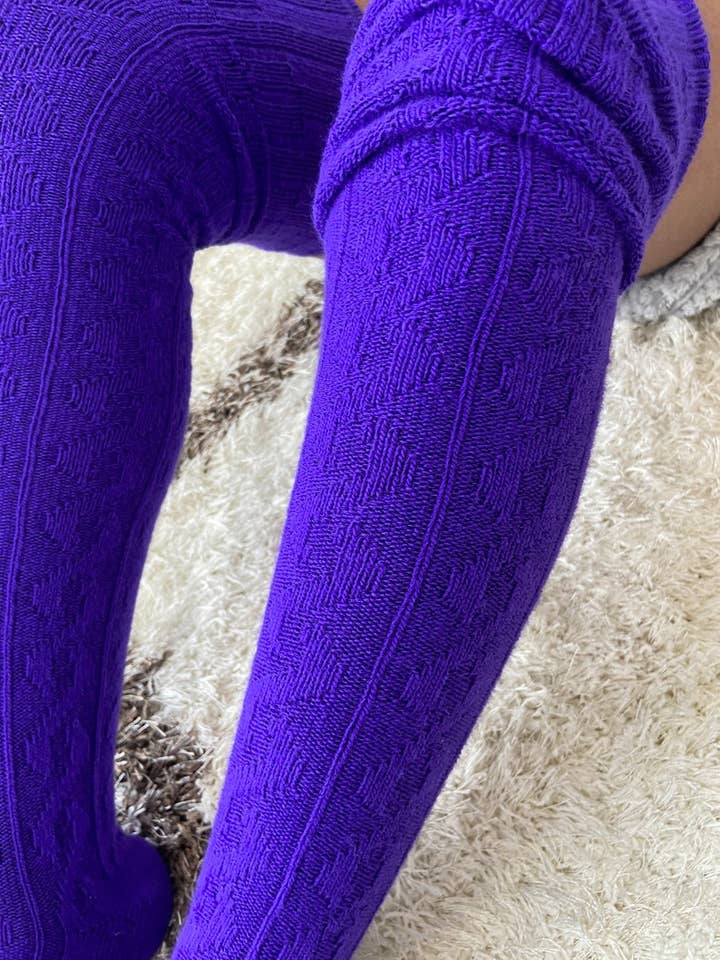 Superchroma - Wholesale Socks - Women's - Extra Long Thigh High Socks - Purple