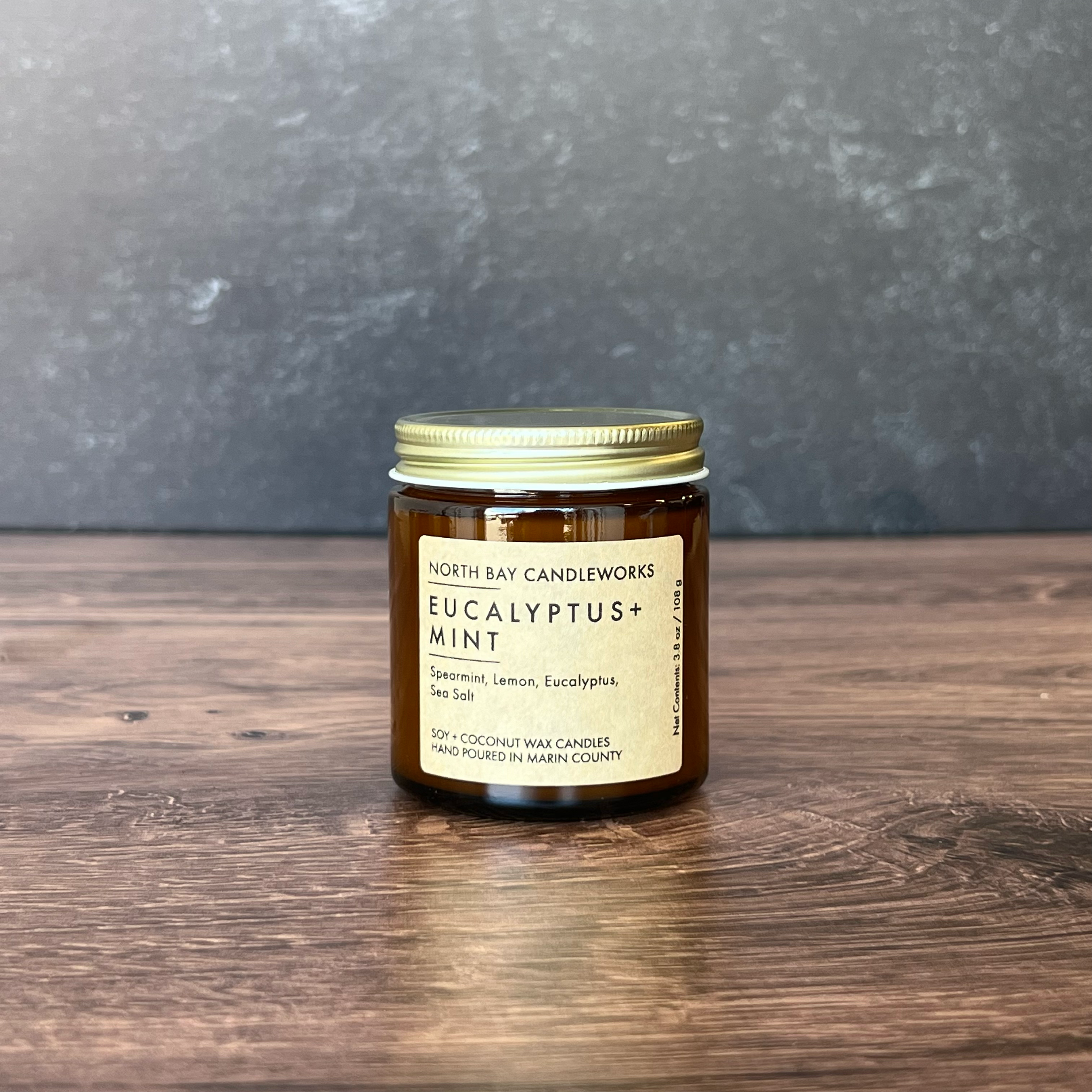 North Bay Candleworks - Vente Bougie en bocal - Menthe eucalyptus (taille mini, 3,8 oz)1