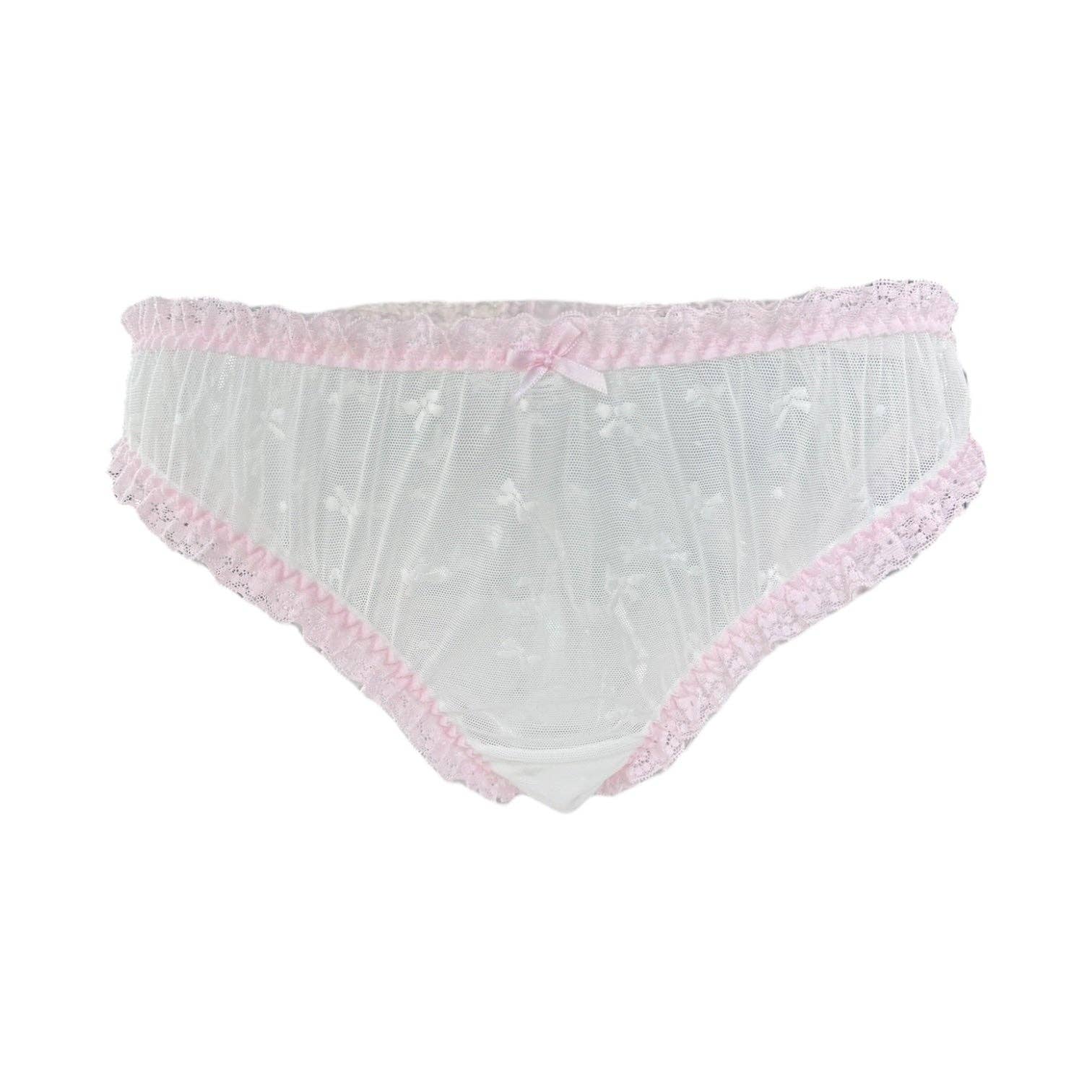 Milanblocks LLC - Wholesale Underwear - Women's - Milanblocks Sheer Lace Ruffle Panties – Bow Embroidery2