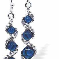 Byzantium Collection Ltd – wholesale Hängande örhängen – Paua-skal klassiska trippeldroppar med kristalldroppörhängen0