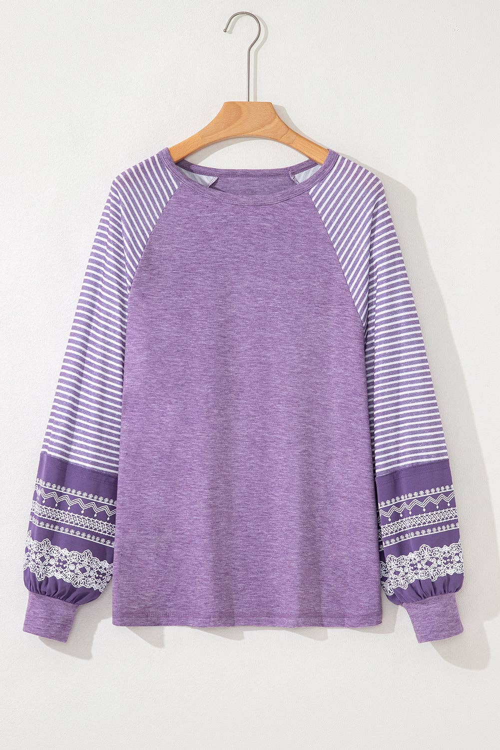 PRETTY BASH – wholesale Tunika - Dam – Randig lapptäcke raglan långärmad topp19