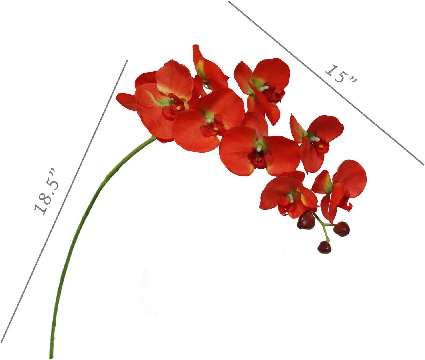 Larksilk - Wholesale Artificial flowers - Artificial Orchid Stems Phalaenopsis Flowers Orange, 33.5"1