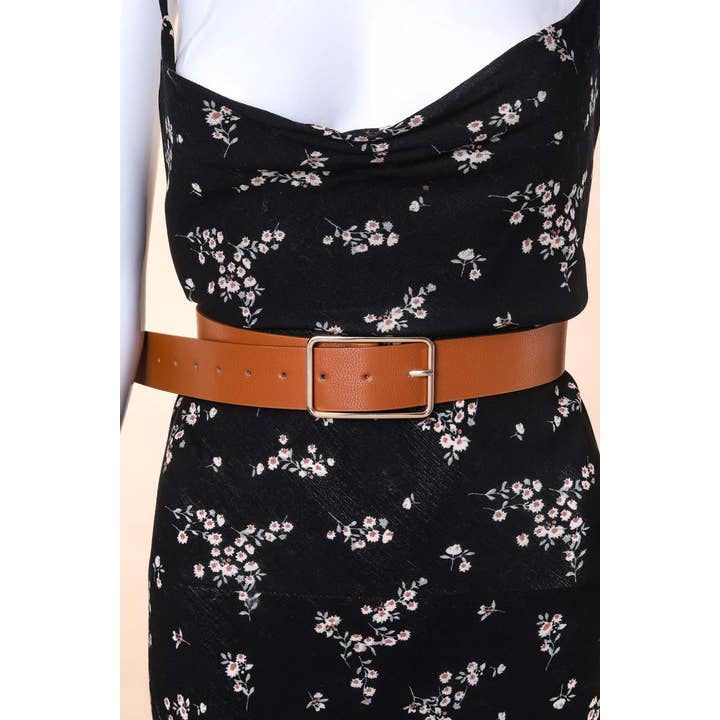 Anarchy Street - Wholesale Belt - Women's - Faux Leather Rectangle Cutout Buckle Fashion Belt