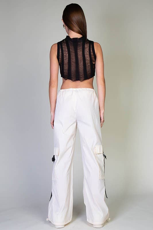 Rehab Lab - Wholesale Pants - Women's - Low Rise Cargo Parachute Pants With Contrast Strap8