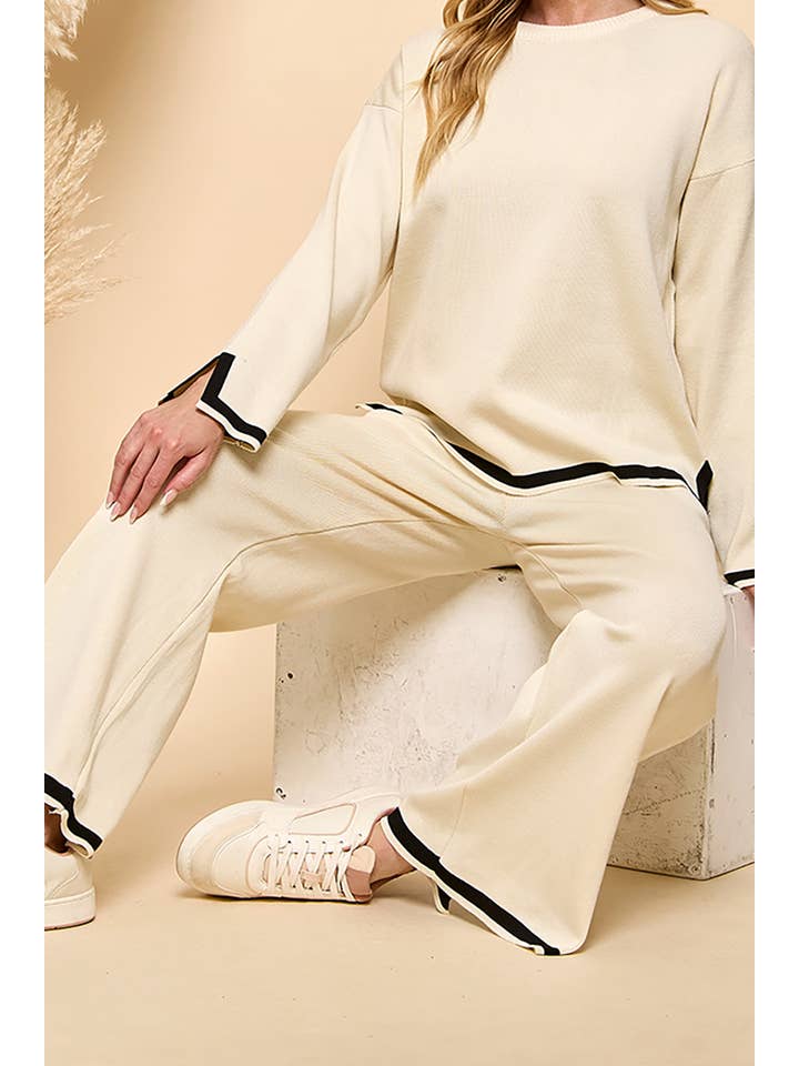 Cezele - Wholesale Lounge Set - Women's - Long Sleeves and Wide Leg Pants Matching Set17