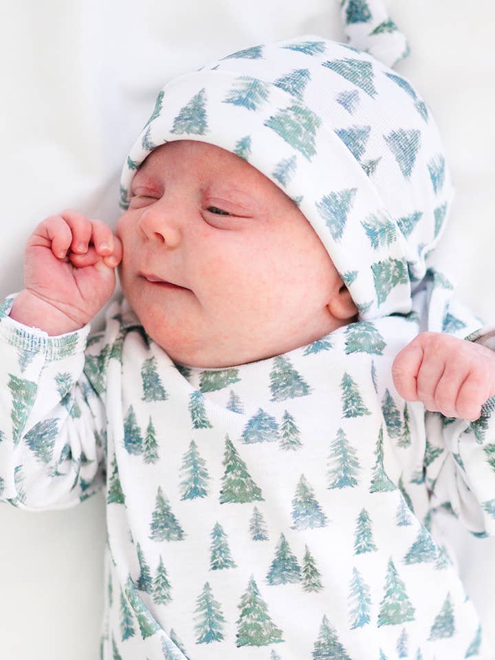 Gaia Baby Goods - Wholesale Sleepsuit - Baby - Organic Cotton Baby Toddler Pajamas Holiday Christmas Trees7