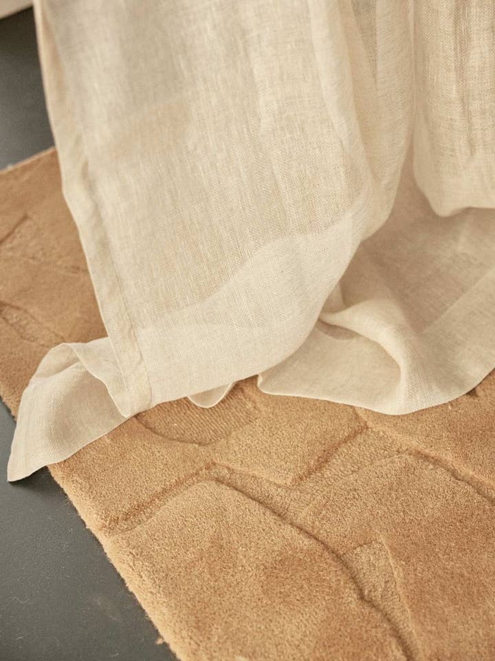 Chevron Milk linen voile curtain for wholesale by Gabrielle Paris