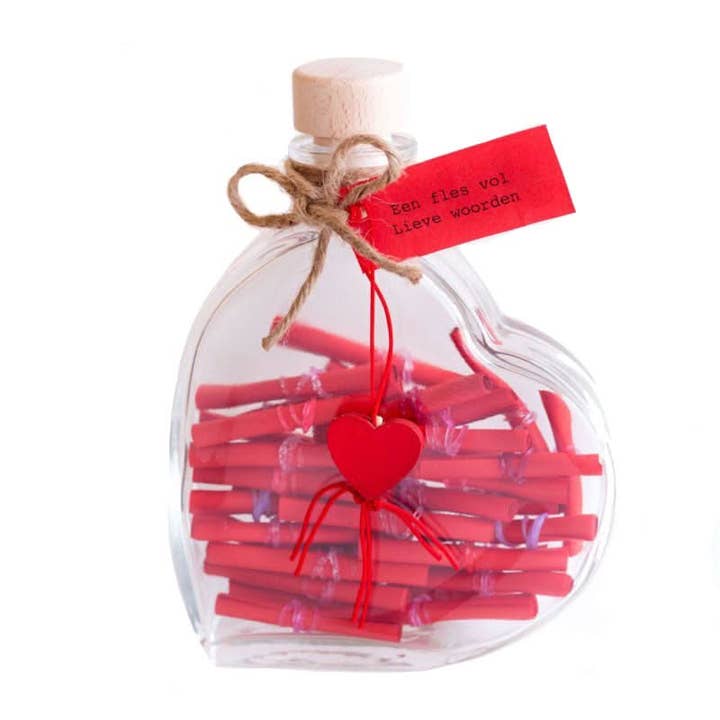Bottle full of sweet words for wholesale by Sidedish Cards
