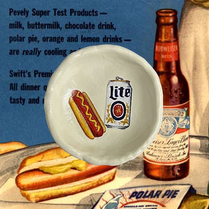 Wear Your Snacks - Wholesale Jewelry Dish - Hot Dog & Beer Dish