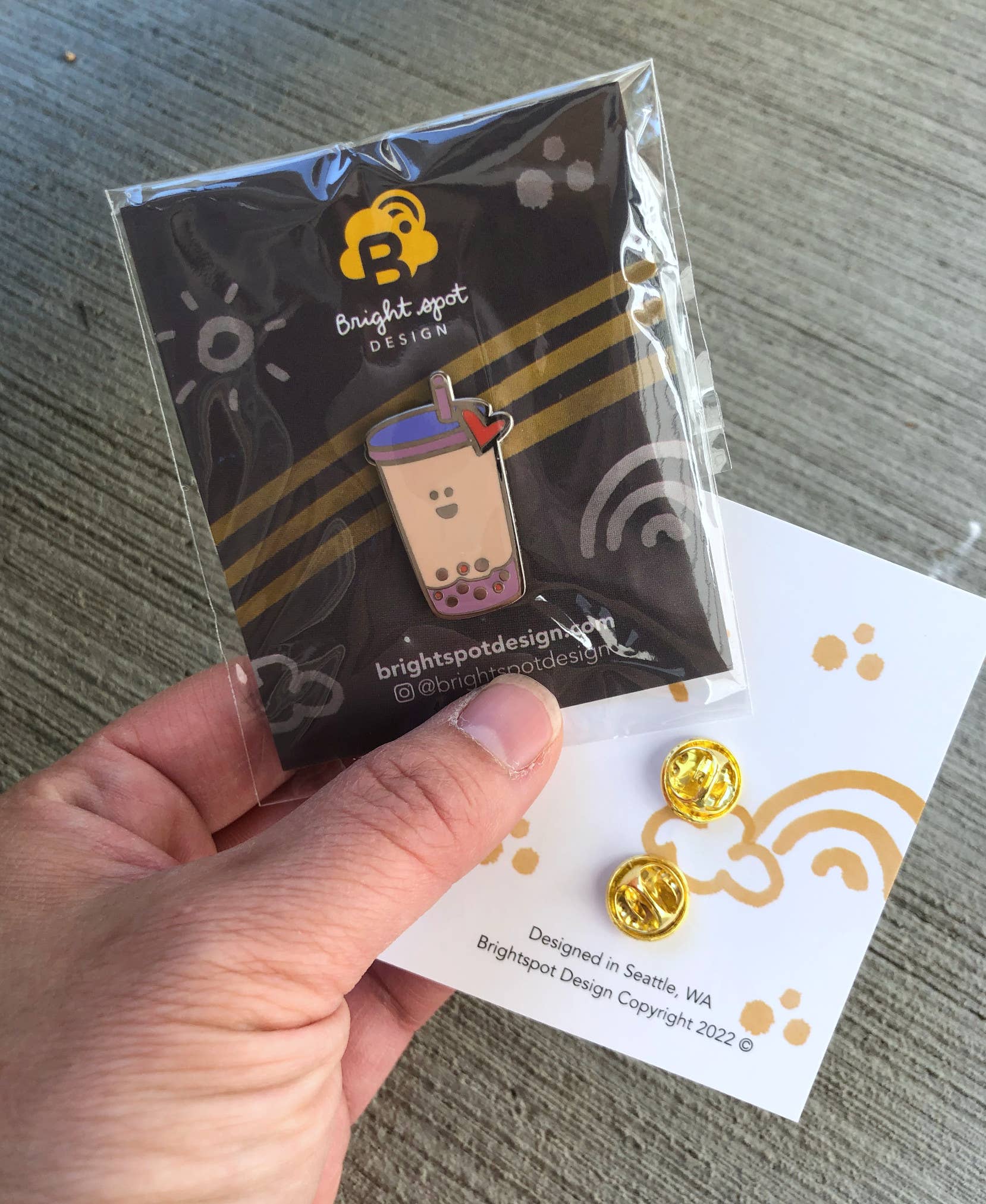 Brightspot Design - Wholesale Lapel Pin/Button - Musubi Mate Enamel Pin3