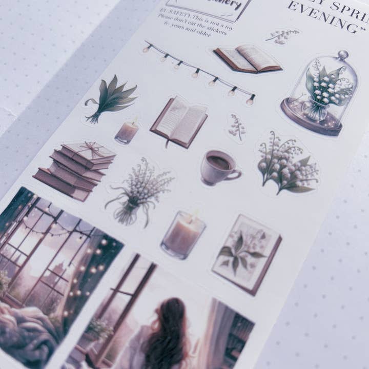 T's Stationery - Wholesale Sticker - "Cozy Spring Evening" Sticker Sheet4