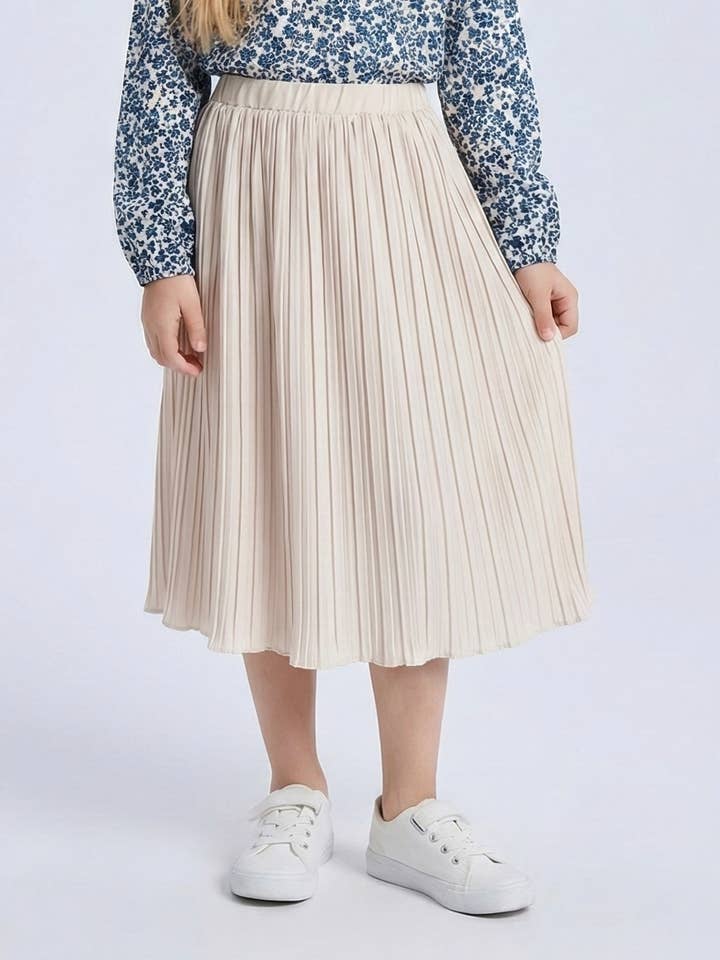 Gonna lunga plissettata con vita elasticizzata per bambina per la vendita all'ingrosso da parte di MINI MIGNON PARIS