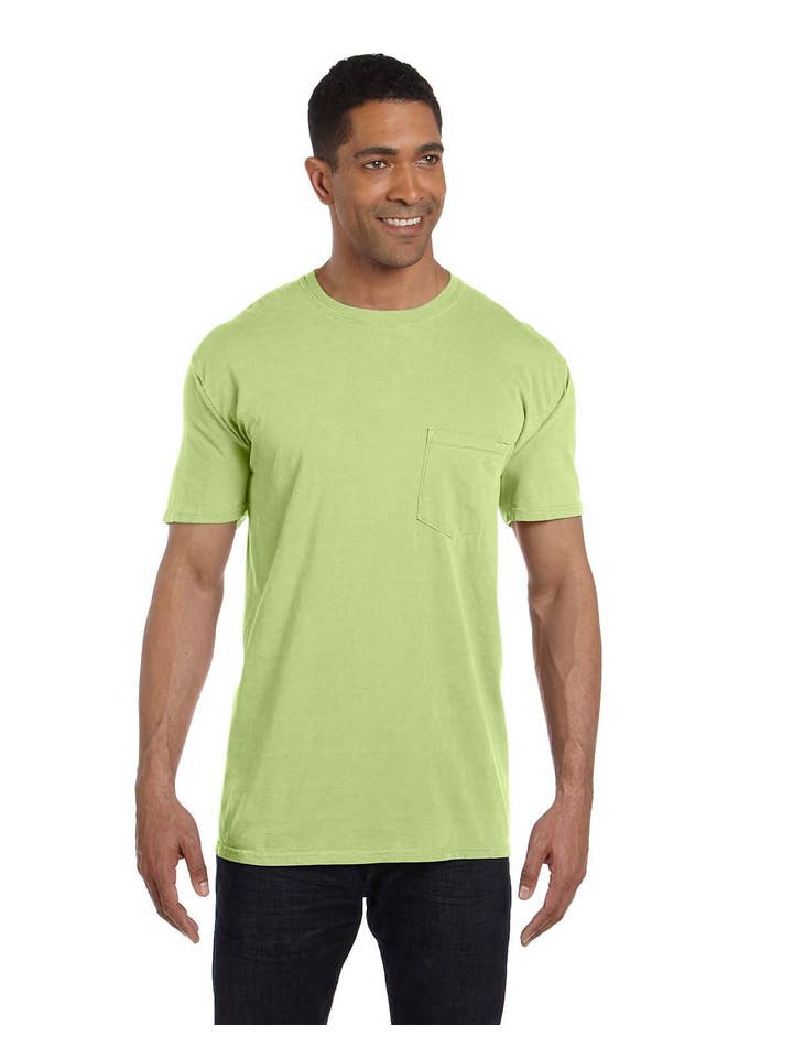 Total Apparel - Wholesale T-Shirt - Unisex - Comfort Colors Garment-Dyed Pocket Blank T-Shirt | 6030CC17