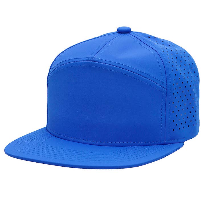 Cap Zone - Wholesale Flat Brim Cap - Unisex - 7 Panel Flat Bill Perforated Snapback3