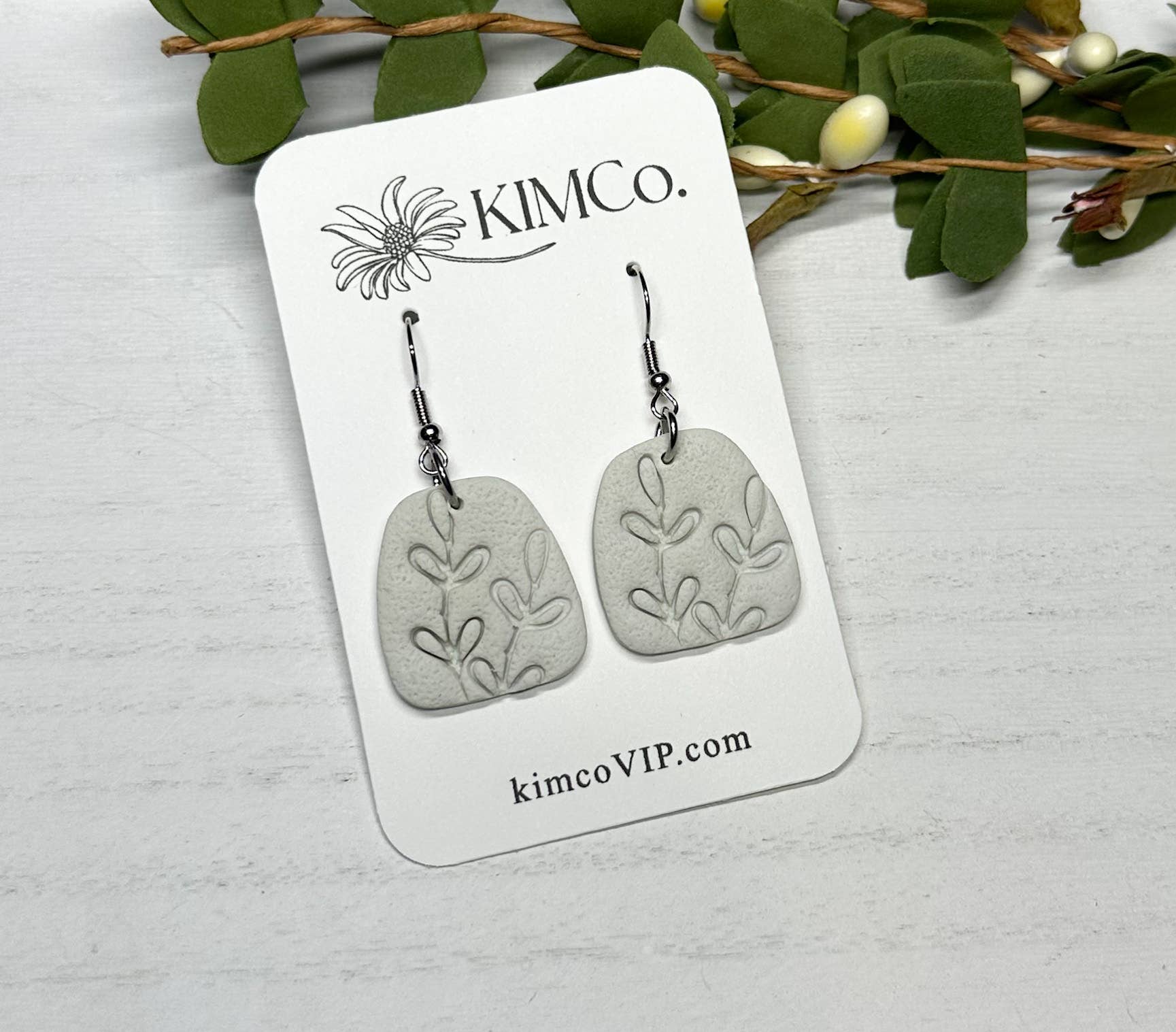 KIMCo. - Venta al por mayor Pendientes colgantes - Pendientes de Arcilla Polimérica - Diario - Hoja en Relieve3