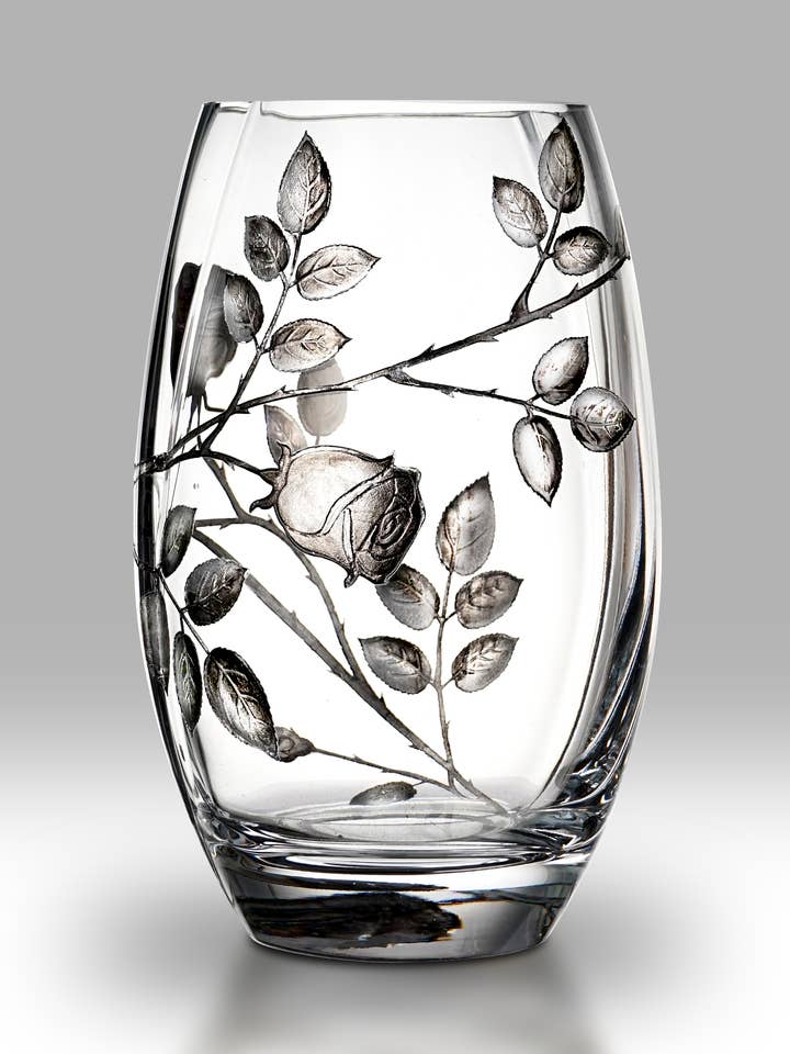 Forever Rose - Silver - 20 cm Round for wholesale by Nobile Glassware Ltd.
