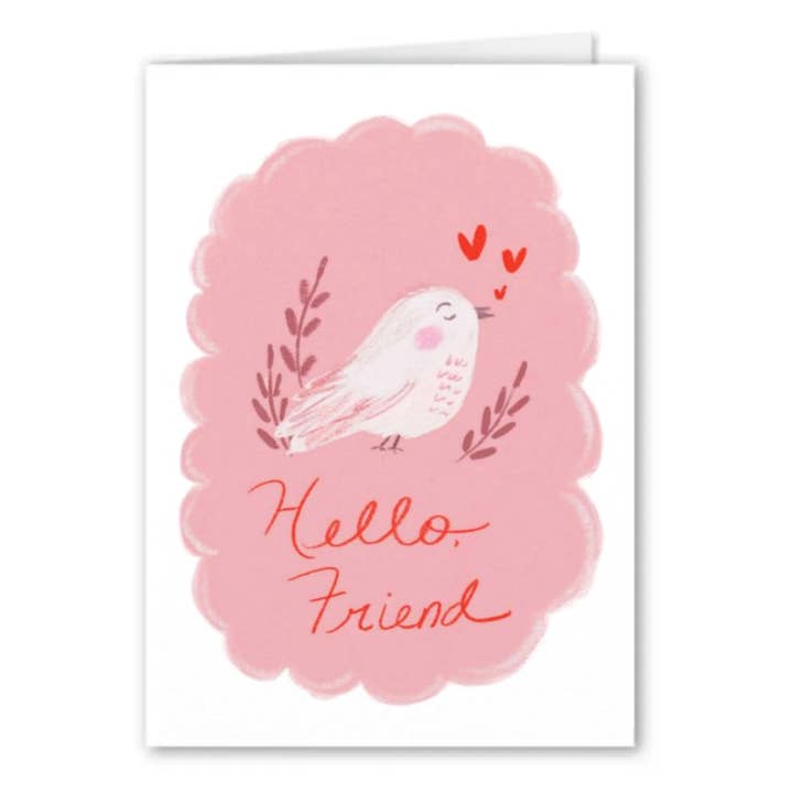 Hello, Friend (Bird) Card for wholesale by Forest & Fauna Paper Co.