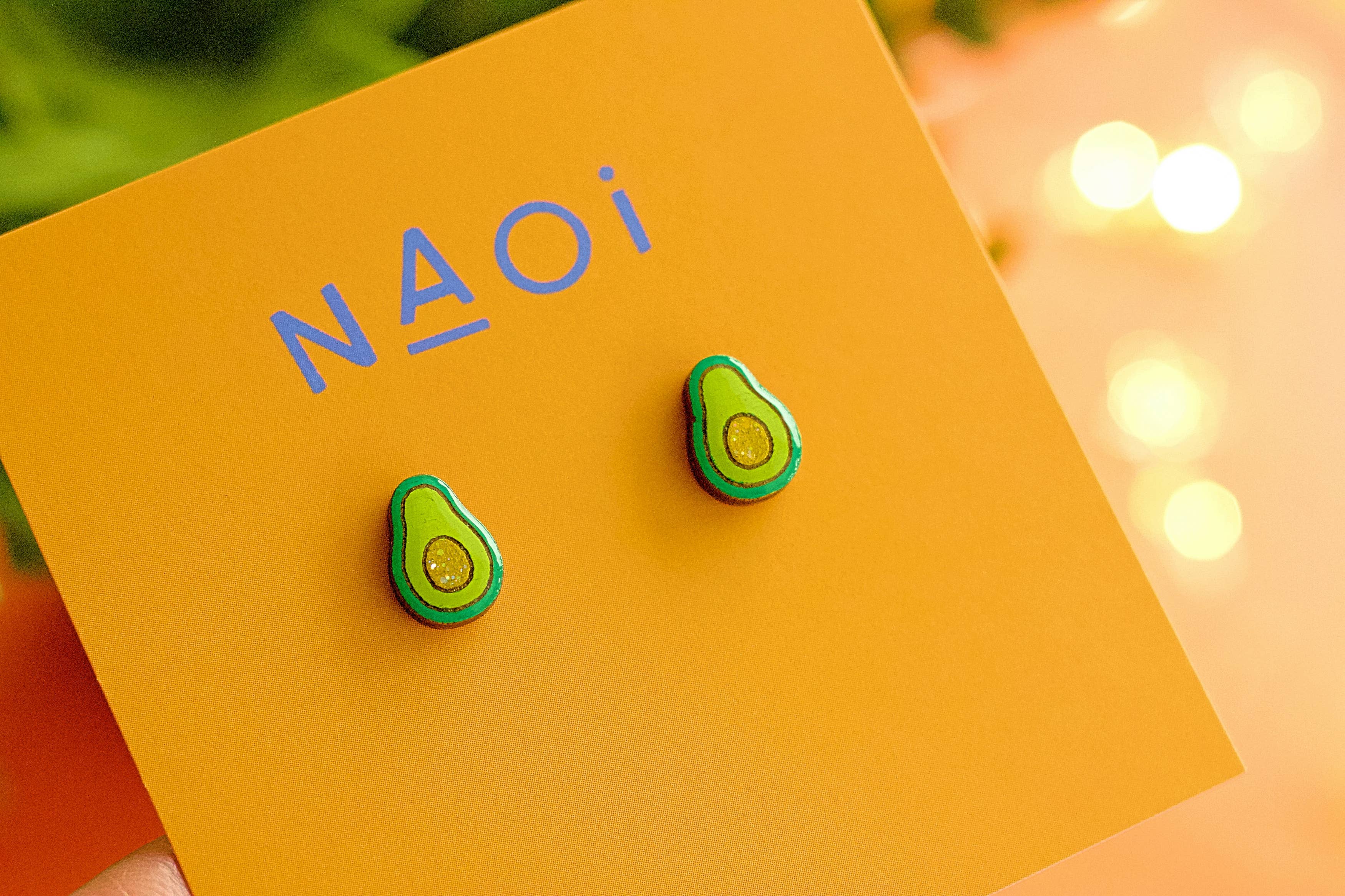 Naoi - Wholesale Stud/Post Earrings - Avocado Stud Earrings - Handmade to Order