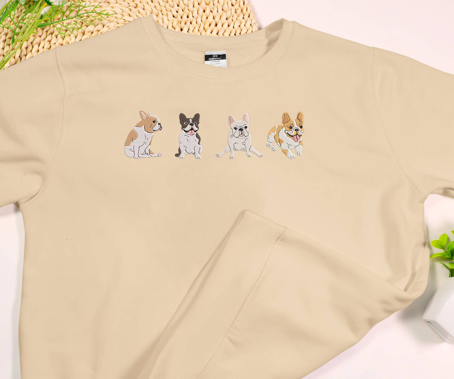 Merchemy - Wholesale Sweatshirt - Women's - French Bulldog Embroidered Sweatshirt Dog Mom Dad Gift Trend7
